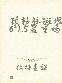 颈动脉斑块3.6*1.5严重吗