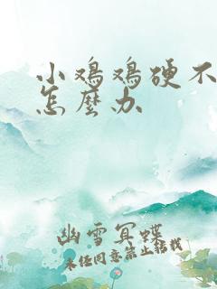 小鸡鸡硬不起来怎么办