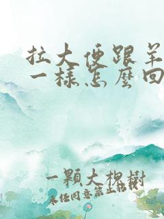 拉大便跟羊屎蛋一样怎么回事?