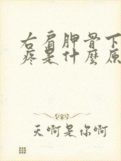 右肩胛骨下后背疼是什么原因引起的女性