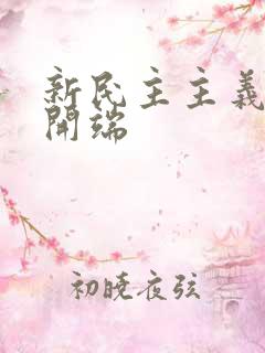 新民主主义伟大开端