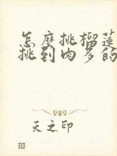 怎么挑榴莲才能挑到肉多的