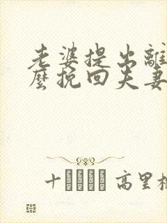 老婆提出离婚怎么挽回夫妻感情