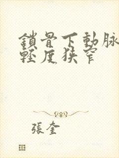 锁骨下动脉斑块轻度狭窄