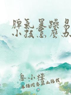 脾气暴躁易怒的小孩怎么办