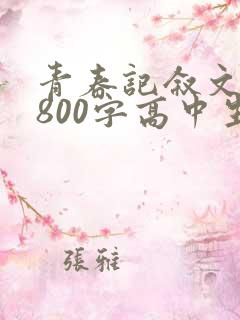 青春记叙文作文800字高中生