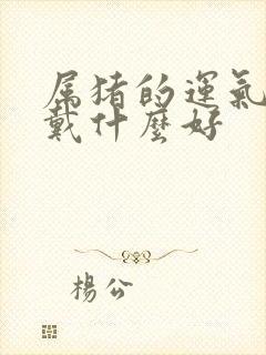 属猪的运气不好戴什么好