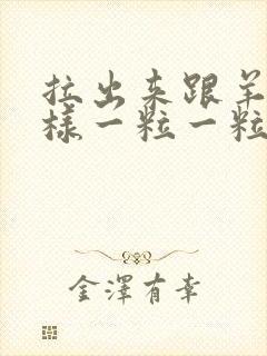 拉出来跟羊屎一样一粒一粒