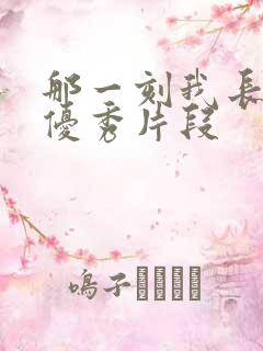 那一刻我长大了优秀片段