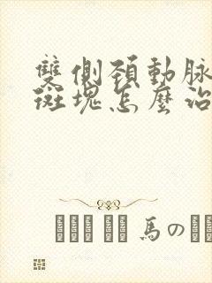 双侧颈动脉多发斑块怎么治疗好