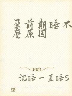 孕前期睡不着什么原因