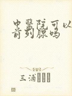 中医院可以治疗前列腺吗