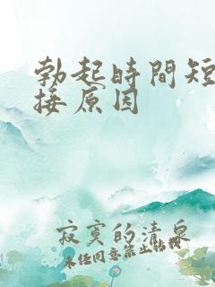 勃起时间短的直接原因