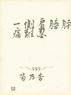 一侧肩膀脖子酸痛难忍