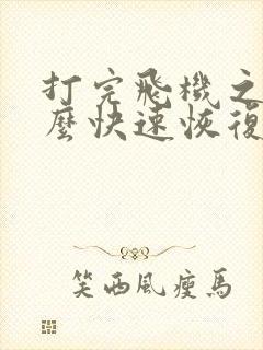 打完飞机之后怎么快速恢复