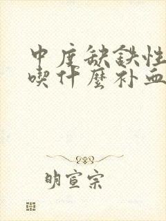 中度缺铁性贫血吃什么补血效果好