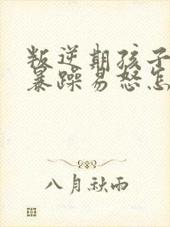 叛逆期孩子性格暴躁易怒怎么办