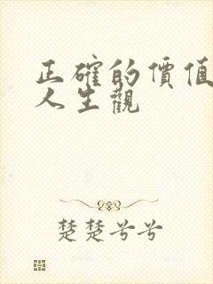 正确的价值观和人生观