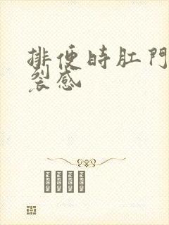 排便时肛门有撕裂感