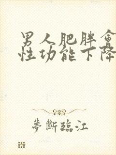 男人肥胖会导致性功能下降吗