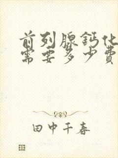 前列腺钙化治疗需要多少费用