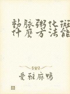 动脉粥化斑块用什么方法能消除