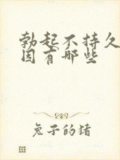 勃起不持久的原因有哪些