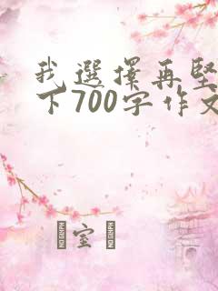 我选择再坚持一下700字作文