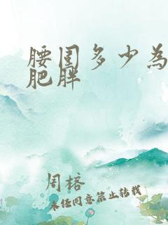 腰围多少为腹型肥胖