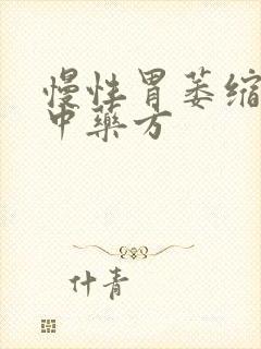 慢性胃萎缩胃炎中药方