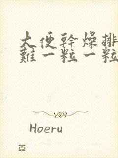 大便干燥排便困难一粒一粒的是什么原因