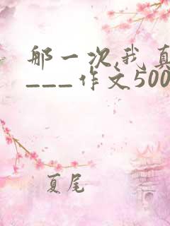 那一次,我真____作文500字满分作文