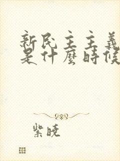 新民主主义革命是什么时候