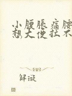 小腹胀痛腰酸痛想大便拉不出