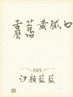 舌苔黄腻口臭怎么治