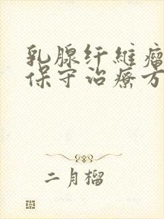 乳腺纤维瘤怎样保守治疗方法