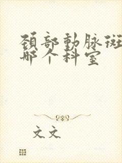 颈部动脉斑块看哪个科室