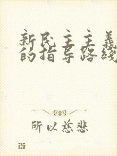 新民主主义革命的指导路线