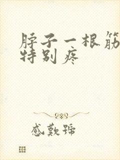 脖子一根筋扭着特别疼