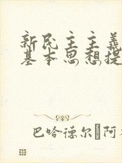 新民主主义革命基本思想提出