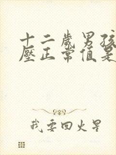 十二岁男孩的血压正常值是多少