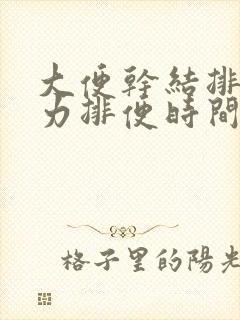 大便干结排便费力排便时间长排便量少