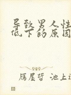 导致男人性能力低下的原因