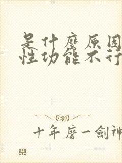 是什么原因造成性功能不行