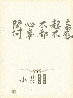 开心不起来对任何事都不感兴趣