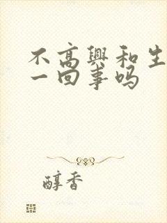 不高兴和生气是一回事吗