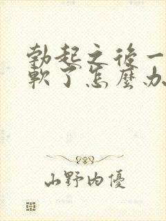 勃起之后一会就软了怎么办