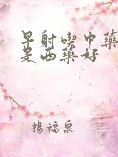 早射吃中药好还是西药好