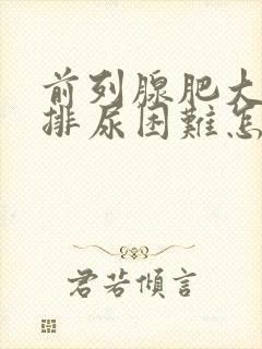 前列腺肥大导致排尿困难怎么办