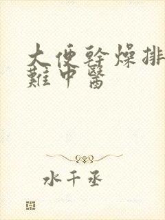 大便干燥排便困难中医